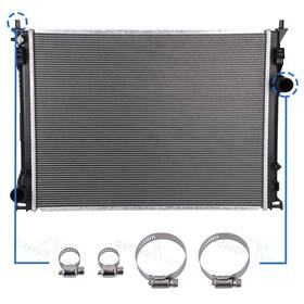 Cheermotiveup 11853021 Radiator With Universal Oil Hose Clamps Kit For 09-19 Chrysler 300 Dodge Charger
