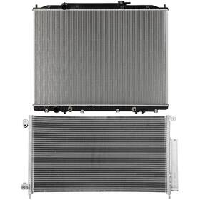 Choiceshare 13296830 For 2006-2007 Honda Accord Aluminum Radiator And A/c Condenser Assembly Set