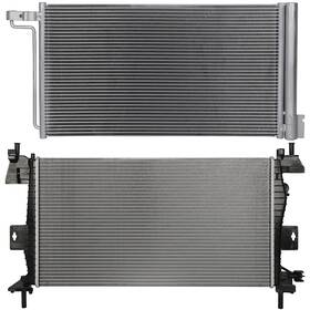 Choiceshare 13296889 For 2015-2018 Ford Focus Aluminum Radiator And A/c Condenser Assembly Set