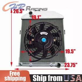 Chr Racing 624339334898 For Ford/mercury Cars With Chevy Engine Alu Radiator&fan 1942-1948 1945 1946 1947