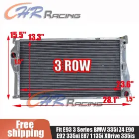 Chr Racing 624339335864 3row Radiator For E93 3 Series Bmw 335i Z4 E90 E92 335xi E87 1 135i Xdrive 335is