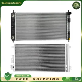 Cool818318part Coolingautoparts Aluminium Radiator And A/c Condenser Cooling Kit For 2008-2012 Chevrolet Malibu