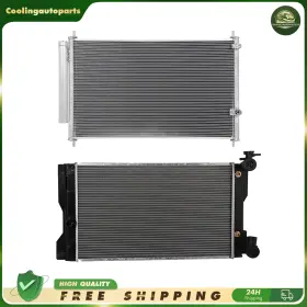 Cool818336part Coolingautoparts Aluminium Radiator And A/c Condenser Cooling Kit For 2009 10-2016 Toyota Corolla