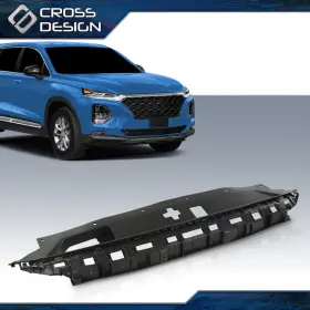 Big100501 Crossdesign Upper Radiator Support Cover Fit For 2019-2020 Hyundai Santa Fe Accessory Black