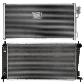 12138312 Csdex 2pcs Aluminum Radiator And Ac Condenser Cooling Kit For 2004-2006 Ford Expedition
