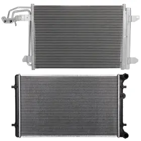 12176125 Csdex Aluminum Radiator And Condenser Cooling Kit For 2006 Volkswagen Jetta 1.9l 1896cc