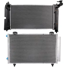 12184895 Csdex Aluminum Radiator And Ac Condenser Cooling Kit For 2003-2004 Toyota Matrix 1.8l L4
