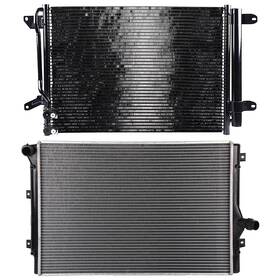 Csdex 12184918 Aluminum Radiator And Ac Condenser Cooling Kit For 2011-2012 Volkswagen Beetle