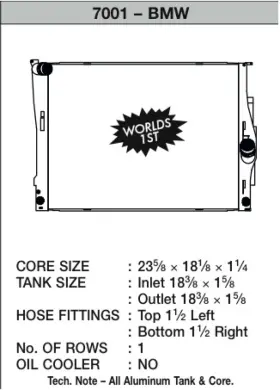 7001 Csf Radiators - Aluminum 7001 Csf Radiators - Aluminum