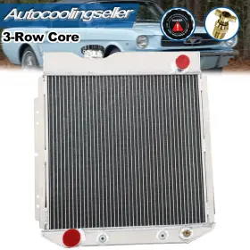 Cc251-cu251 Cubauto 3-row Aluminum Radiator For 1960 61 62 63 64 65 1966 Ford Mustang Falcon 2.8l V8
