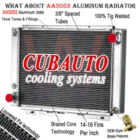 Cc64tb Cubauto 4 Row Aluminum Radiator For 1961-1966 63 Ford Thunderbird 6.4l 7.0l V8