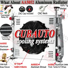 Cu13200 Cubauto 3 Rows Radiator Shroud Fan For 2011-2021 Jeep Grand Cherokee Dodge Durango 5.7l