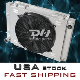 1960-1963ford Dh Racing Parts 725086195890 3row Aluminum Radiator Shroud Fan For Galaxie 500 500xl L6 V8 6063