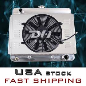Dh Racing Parts 725086196910 Radiator 4 Row Shroud Fan14ftft For 1962-1967 Chevrolet Nova Ss Chevy Ii 4.6 5.4l