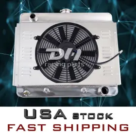 Dh Racing Parts 725086196910 Radiator 4 Row Shroud Fan14ftft For 1962-1967 Chevrolet Nova Ss Chevy Ii 4.6 5.4l