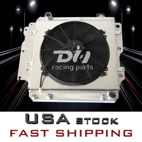 Dh Racing Parts 747086859619 3 Row Radiator Shroud Fan Fits 1987-2006 Jeep Wrangler Yj Tj Chevy V8 Conversion