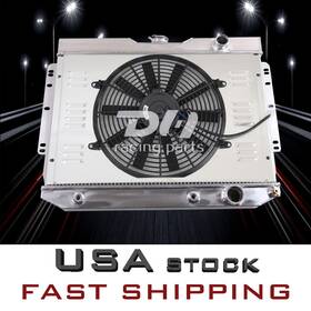 Dh Racing Parts 747086860073 3 Rows Radiator Shroud Fan For 1959-1965 Chevy Bel Air Impala El Camino Chevelle
