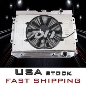 Rad281 Dh Racing Parts 747086860073 3 Rows Radiator Shroud Fan For 1959-1965 Chevy Bel Air Impala El Camino Chevelle