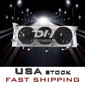Dh Racing Parts Dhr1193 3 Rows Aluminum Radiator Shroud Fan For 1991-2001 Jeep Cherokee 1984-90 Wagoneer