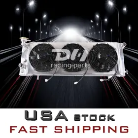 Dhr1193 Dh Racing Parts 3 Rows Aluminum Radiator Shroud Fan For 1991-2001 Jeep Cherokee 1984-90 Wagoneer