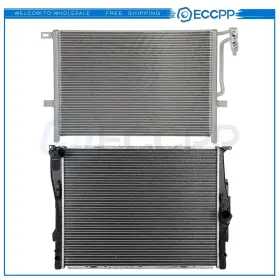 E838049cp Eccpp Aluminum Radiator And Ac Condenser Cooling Kit For 2006 Bmw 325i 325xi 330i 330xi