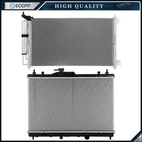 Eccpp E848051cp Aluminum Radiator And Ac Condenser Cooling Kit For 2009-2012 2013 2014 Nissan Cube