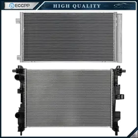 E848098cp Eccpp Aluminum Radiator And Ac Condenser Cooling Kit For 2016 2017 2018 Fiat 500x