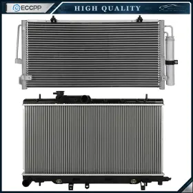 E848133cp Eccpp Aluminum Radiator And Ac Condenser Cooling Kit For 2002-2006 2007 Subaru Impreza