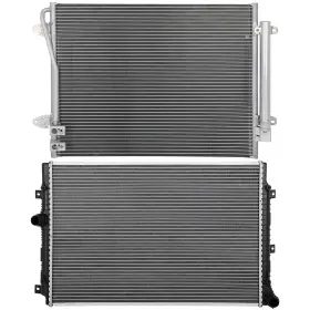 12875604 Everpartstorecs Aluminum Radiator And Ac Condenser Cooling Kit For Volkswagen Passat 2016-19