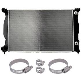 Everpartstorecs 12875675 Radiator Cu2556 For 03-08 Audi A4 Quattro With Universal Oil Hose Clamps Kit