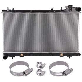 Everpartstorecs 12875686 Radiator With Universal Oil Hose Clamps Kit For 2003-2008 Subaru Forester