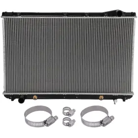 12875700 Everpartstorecs Radiator With Universal Oil Hose Clamps Kit For 95-96 Lexus Es300 Toyota Avalon