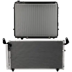 12875772 Everpartstorecs Aluminum Radiator And Ac Condenser Cooling Kit For 2004 Toyota Tundra 4-door 3.4l