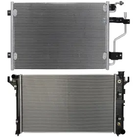12875865 Everpartstorecs Aluminum Radiator And Ac Condenser Cooling Kit For 1994-97 Dodge Ram 2500 3500
