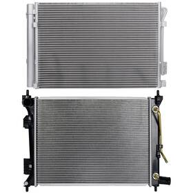 Everpartstorecs 12875874 Aluminum Radiator And Condenser Cooling Kit For 2012-13 Hyundai Accent Kia Rio