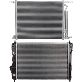 12875916 Everpartstorecs Aluminum Radiator And Ac Condenser Cooling Kit For 2009-2010 2011 Chevrolet Aveo
