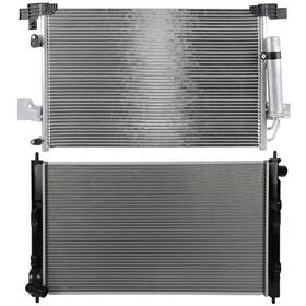 Everpartstorecs 12898287 Aluminum Radiator And Ac Condenser Cooling Kit For 2008-10 Mitsubishi Lancer 11-14