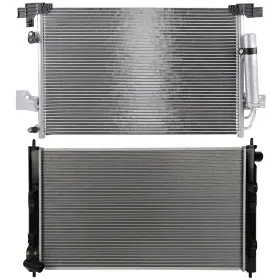 12898287 Everpartstorecs Aluminum Radiator And Ac Condenser Cooling Kit For 2008-10 Mitsubishi Lancer 11-14