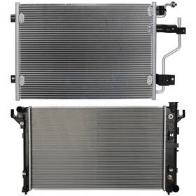 Fly-autopartsclub 10177040 For 1994-97 Dodge Ram 2500 3500 5.9l L6 Aluminum Radiator&condenser Cooling Kit