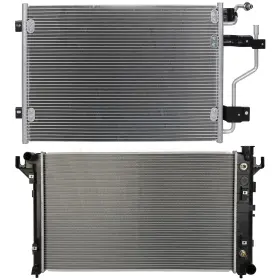 10177040 Fly-autopartsclub For 1994-97 Dodge Ram 2500 3500 5.9l L6 Aluminum Radiator&condenser Cooling Kit