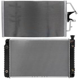Fly-autopartsclub 10177055 Aluminum Radiator&ac Condenser Cooling Kit For 1996-99 Chevy/gmc C1500 K1500 V8