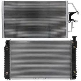 10177055 Fly-autopartsclub Aluminum Radiator&ac Condenser Cooling Kit For 1996-99 Chevy/gmc C1500 K1500 V8