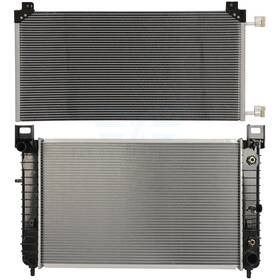 Fly-autopartsclub 10177097 For 1999-10 2013 Chevy Silverado 1500 V8 Aluminum Radiator&condenser Cooling Kit