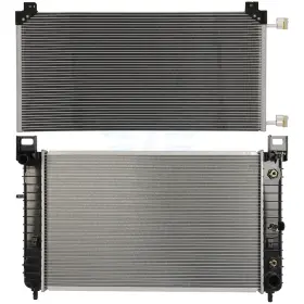 10177097 Fly-autopartsclub For 1999-10 2013 Chevy Silverado 1500 V8 Aluminum Radiator&condenser Cooling Kit