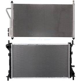 Fly-autopartsclub 10346973 Radiator And Ac Condenser Cooling Kit For 2005-2007 Ford Focus 2.0l 4-door 5-door