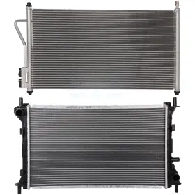 10346973 Fly-autopartsclub Radiator And Ac Condenser Cooling Kit For 2005-2007 Ford Focus 2.0l 4-door 5-door