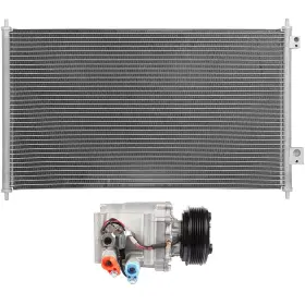 13658787 Fly-autopartsclub Ac Condenser And Compressor Cooling Kit For 2002 2003-2005 Honda Civic