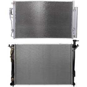 Fly-autopartsclub 13658814 Radiator And Ac Condenser Cooling Kit For 2011-2015 Kia Sorento