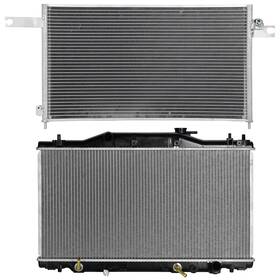Fly-autopartsclub 13658910 Aluminum Radiator And Ac Condenser Cooling Kit For 2002-2006 Acura Rsx