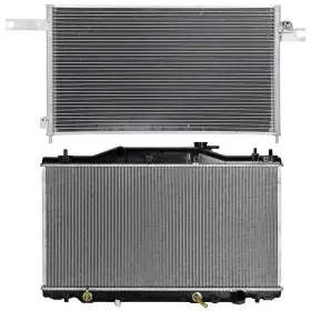 13658910 Fly-autopartsclub Aluminum Radiator And Ac Condenser Cooling Kit For 2002-2006 Acura Rsx